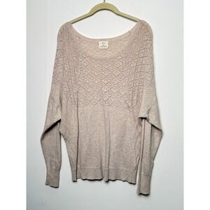 Pins & Needles Knit Sweater Diamond Lace Open Knit Beige Size M